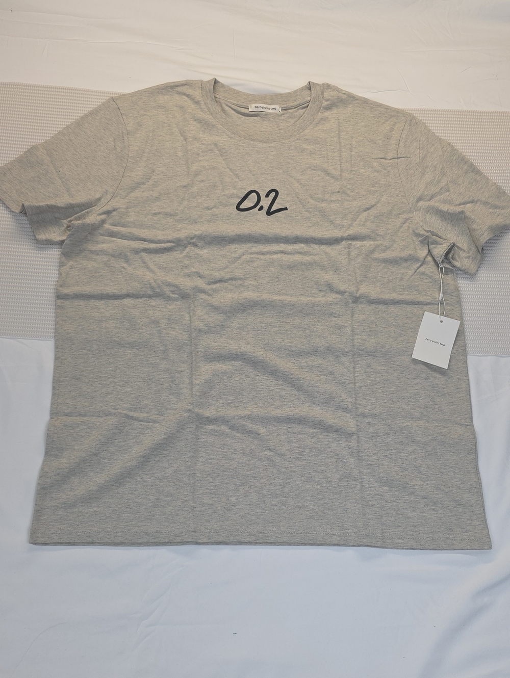 0.2 Logo Short Sleeve Tee - Light Gray XL